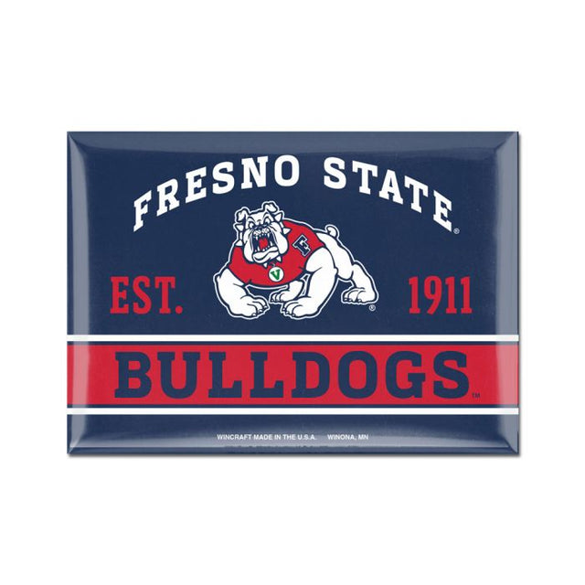 Imán de metal de los Bulldogs de Fresno State, 2,5" x 3,5"