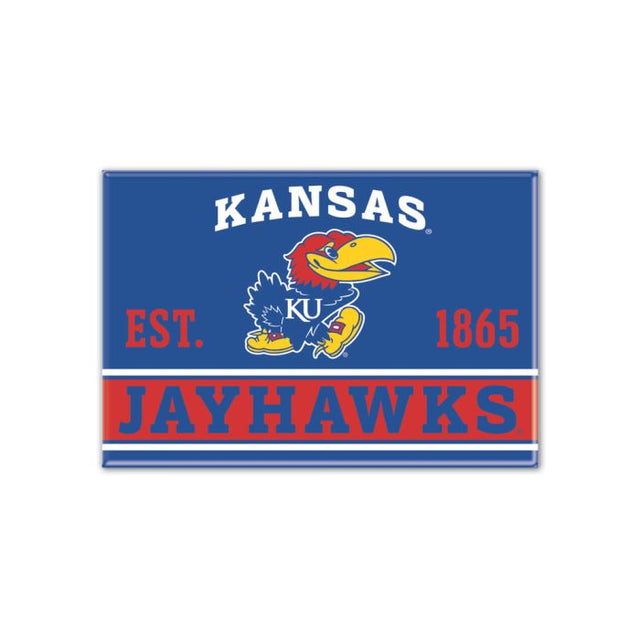 Imán de metal de los Kansas Jayhawks de 2,5" x 3,5"