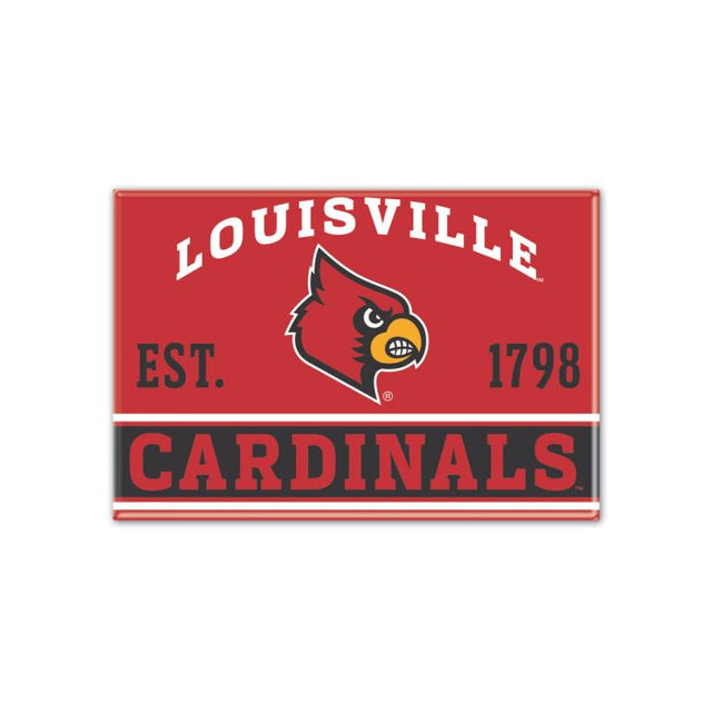 Imán de metal de los Cardenales de Louisville de 2,5" x 3,5"