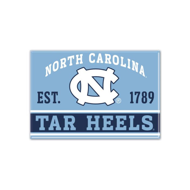 Imán de metal de los Tar Heels de Carolina del Norte, 2,5" x 3,5"