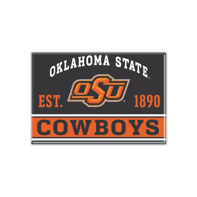 Imán de metal de los Oklahoma State Cowboys, 2,5" x 3,5"