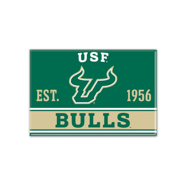 Imán de metal de los South Florida Bulls, 2,5" x 3,5"