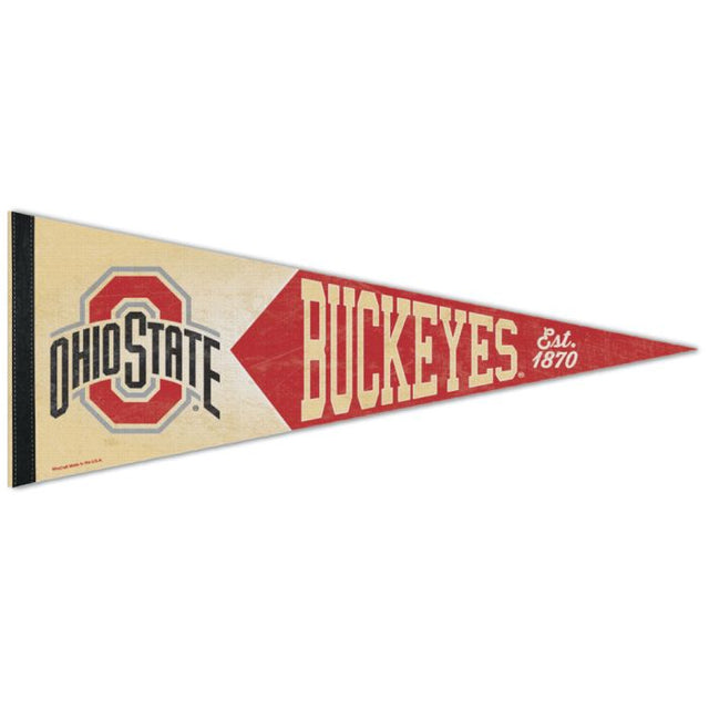 Banderín premium de los Ohio State Buckeyes de 12" x 30"