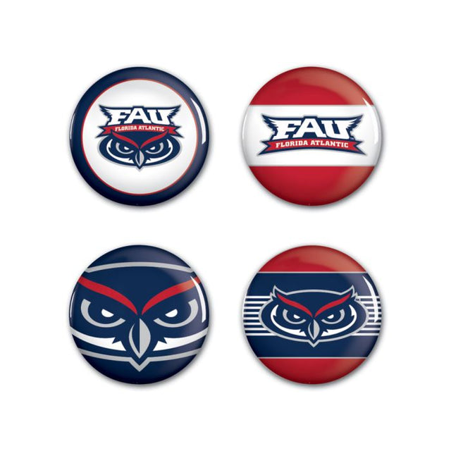 Florida Atlantic Owls Button 4 Pack 1 1/4" Rnd