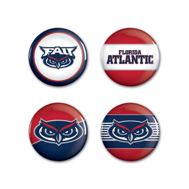 Florida Atlantic Owls Button 4 Pack 1 1/4" Rnd