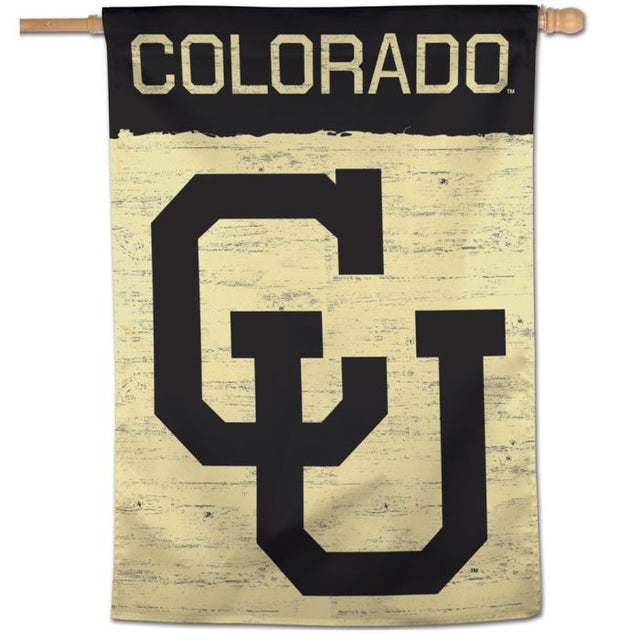 Bandera vertical universitaria vintage de los Colorado Buffaloes, 28" x 40"