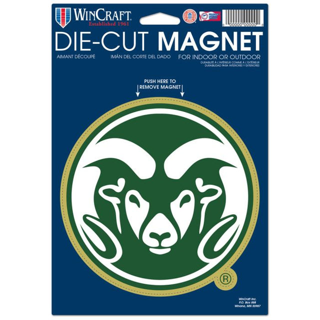 Imán troquelado con el logotipo de Colorado State Rams, 6,25" x 9"