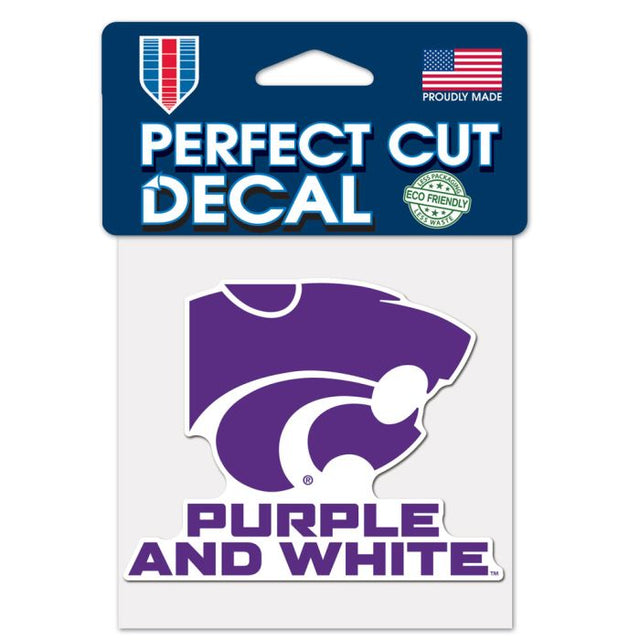 Calcomanía de color de corte perfecto de Kansas State Wildcats de 4" x 4"