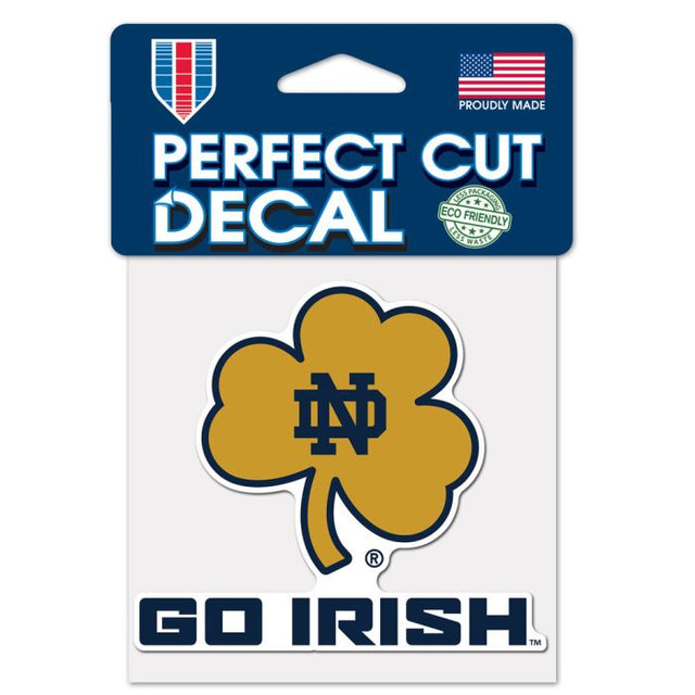 Calcomanía de color de corte perfecto de Notre Dame Fighting Irish de 4" x 4"