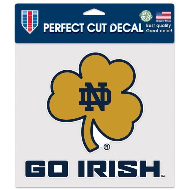 Calcomanía de color de corte perfecto de Notre Dame Fighting Irish de 8" x 8"