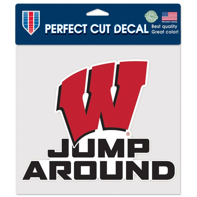 Calcomanía de color de corte perfecto de Wisconsin Badgers de 8" x 8"