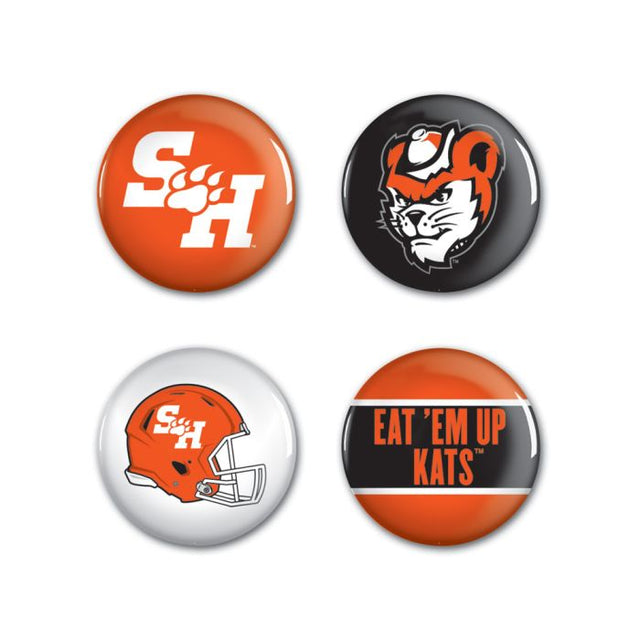 Sam Houston State Bearkats Button 4 Pack 1 1/4" Rnd