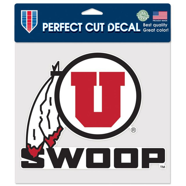 Utah Utes SLOGAN Perfect Cut Color Decal 8" x 8"