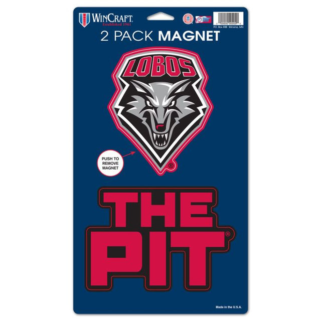 New Mexico Lobos 2 Pack Magnets 5" x 9"