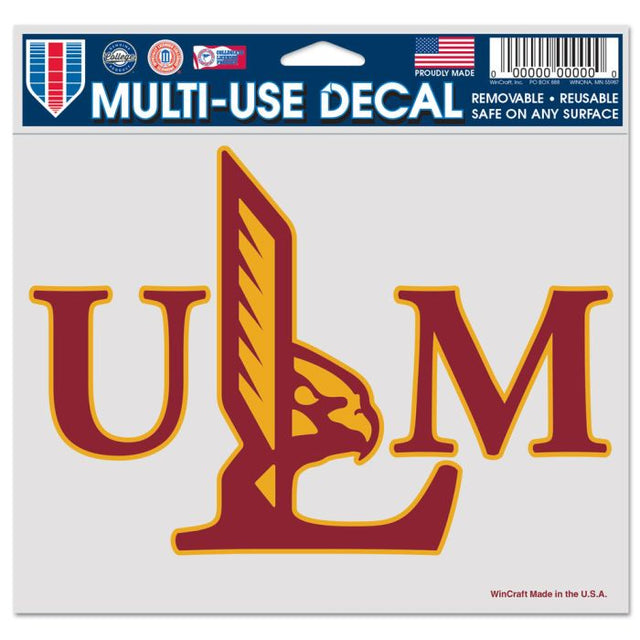 Louisiana - Monroe War Hawks Multi-Use Decal -Clear Bckrgd 5" x 6"