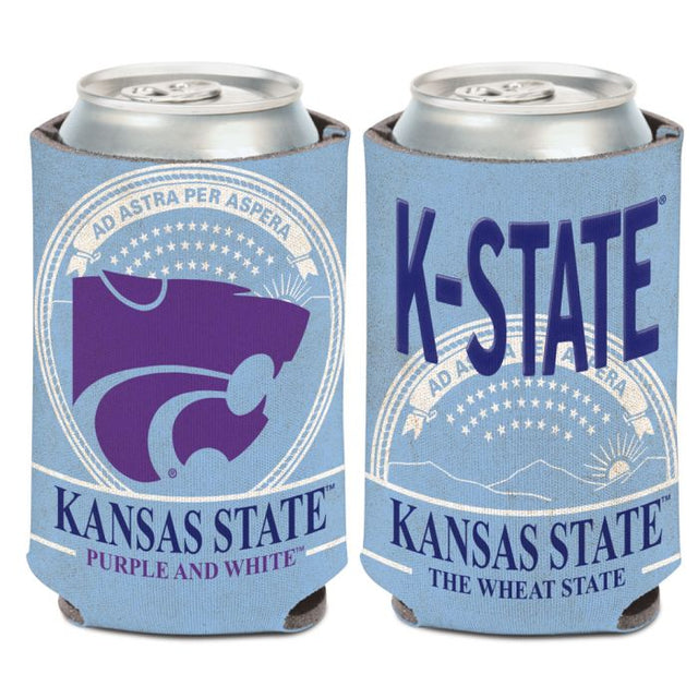 Enfriador de lata con placa de matrícula de Kansas State Wildcats de 12 oz.