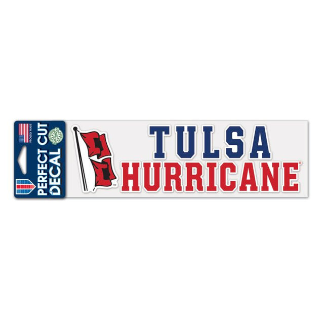 Calcomanías de corte perfecto apiladas de los Tulsa Golden Hurricanes de 3" x 10"