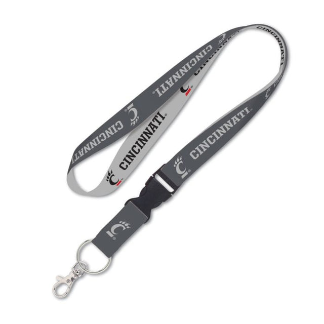 Cincinnati Bearcats CHARCOAL Lanyard w/detachable buckle 1"