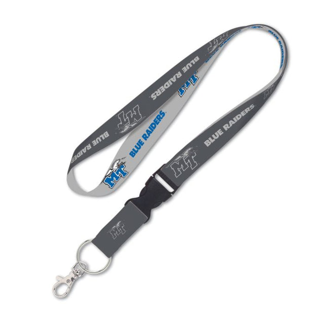 Middle Tennessee State Blue Raiders CHARCOAL Lanyard w/detachable buckle 1"