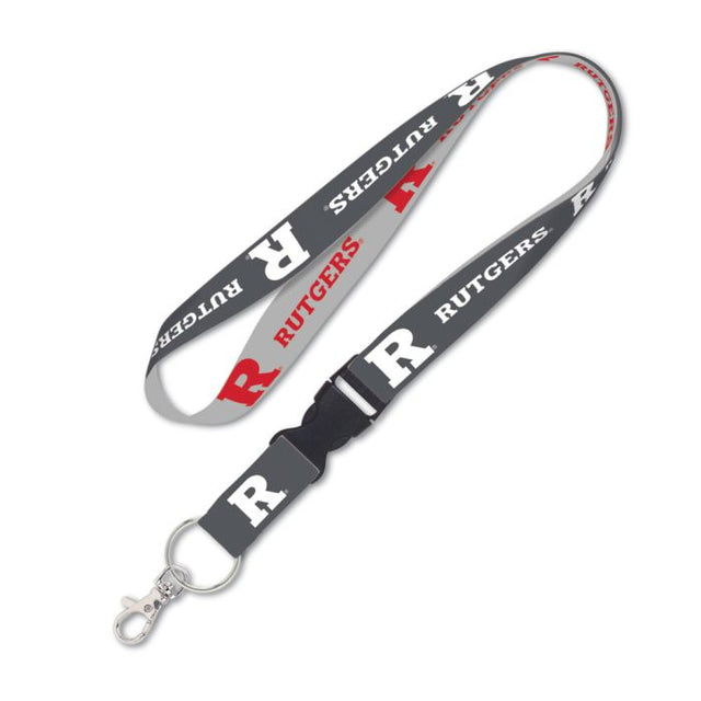 Rutgers Scarlet Knights CHARCOAL Lanyard w/detachable buckle 1"