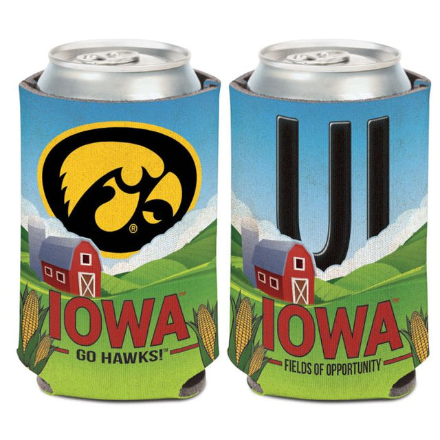 Enfriador de lata con placa de matrícula de Iowa Hawkeyes de 12 oz.