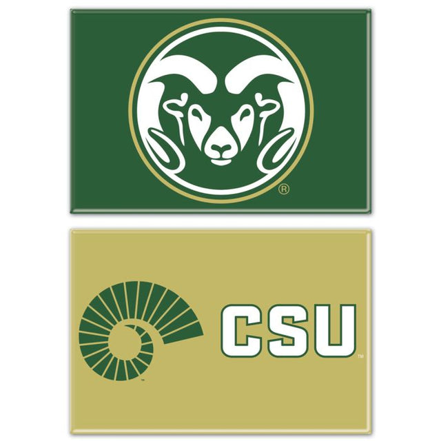 Imán rectangular de Colorado State Rams, paquete de 2, 2 x 3 pulgadas