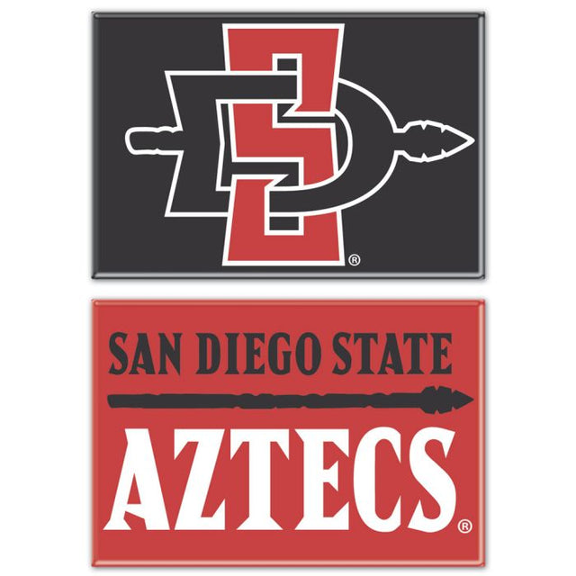 Imán rectangular de los San Diego State Aztecs, paquete de 2, 2 x 3 pulgadas