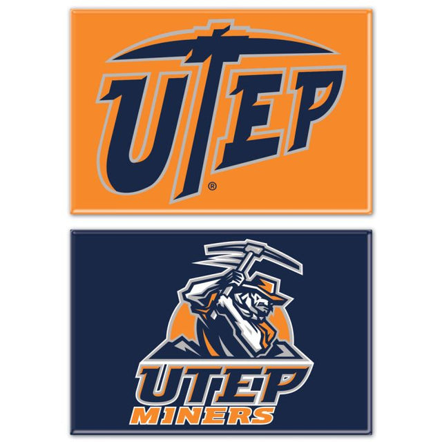 UTEP Miners 矩形磁铁，2 件装 2 英寸 x 3 英寸