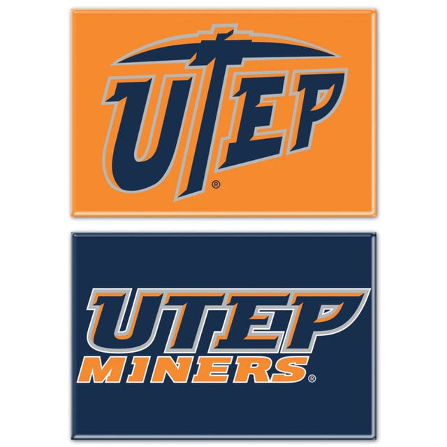 UTEP Miners 矩形磁铁，2 件装 2 英寸 x 3 英寸