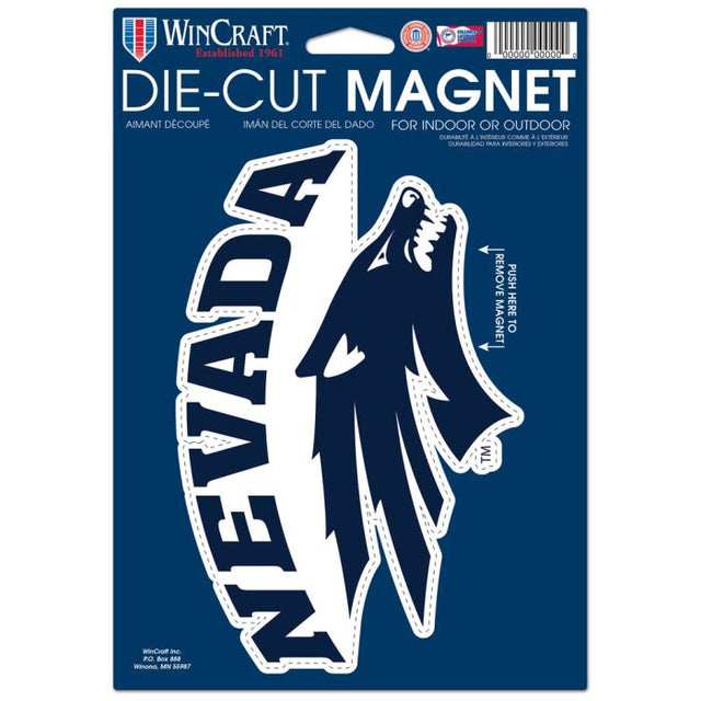 Imán troquelado con el logotipo de Nevada Wolf Pack, 6,25" x 9"