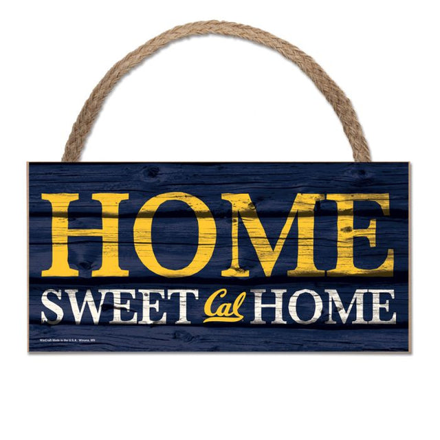 California Golden Bears Wood Sign w/Rope 5" x 10"