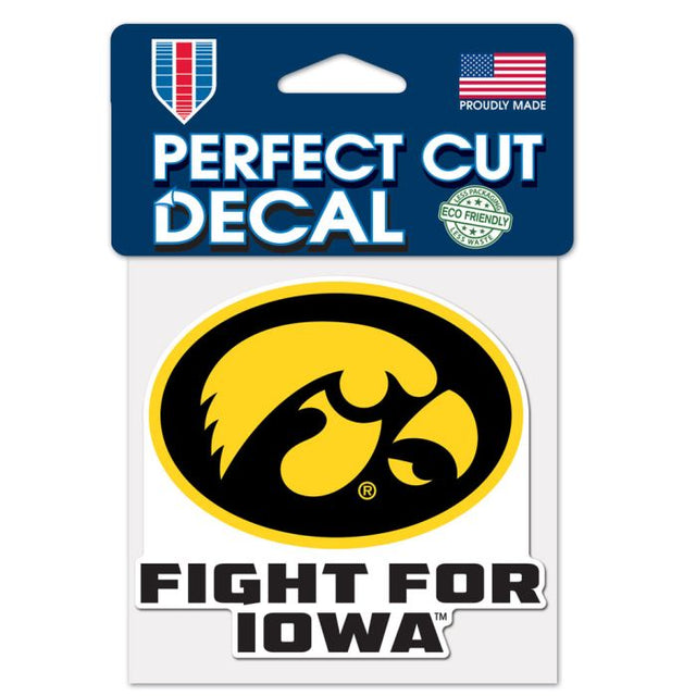 Calcomanía de color de corte perfecto de Iowa Hawkeyes FIGHT FOR IOWA de 4" x 4"