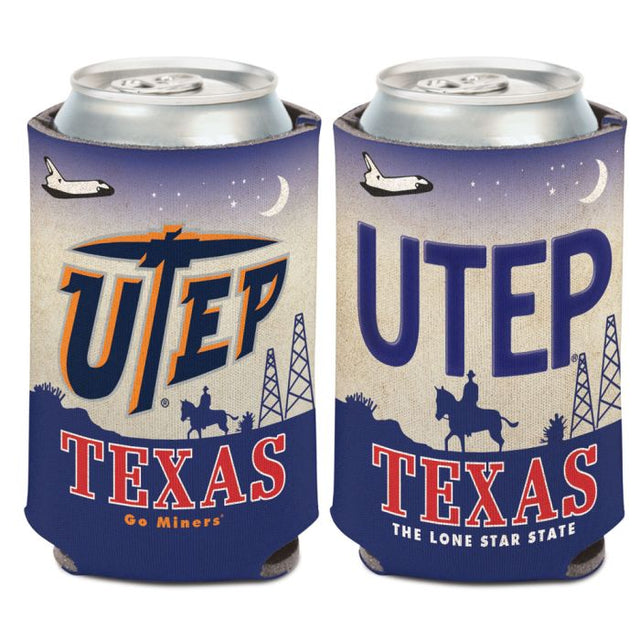 Enfriador de latas con placa estatal de UTEP Miners de 12 oz.