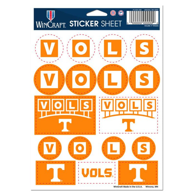 Tennessee Volunteers Vinyl Sticker Sheet 5" x 7"