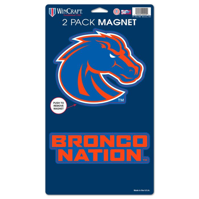 Paquete de 2 imanes de los Boise State Broncos de 5" x 9"