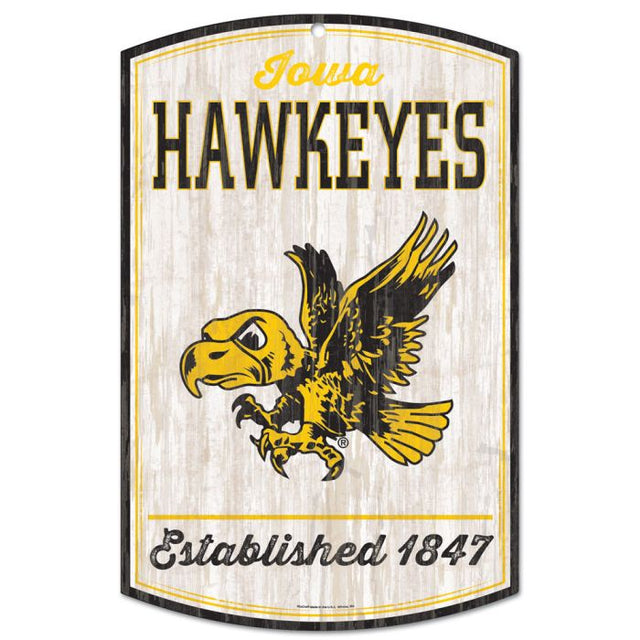 Iowa Hawkeyes / Vintage Collegiate Wood Sign 11" x 17" 1/4" thick