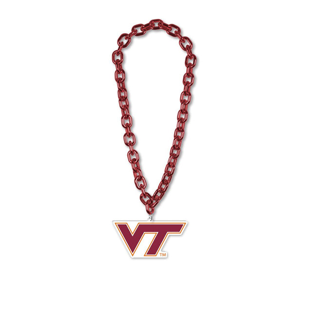 Collar con cadena de gran fanático de los Virginia Tech Hokies