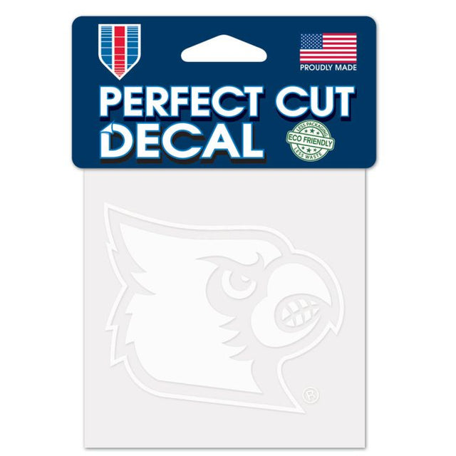 Louisville Cardinals Perfect Cut White Decal 4" x 4"