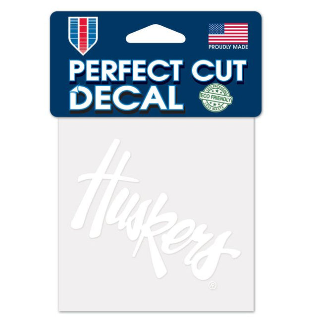 Nebraska Cornhuskers Perfect Cut White Decal 4" x 4"