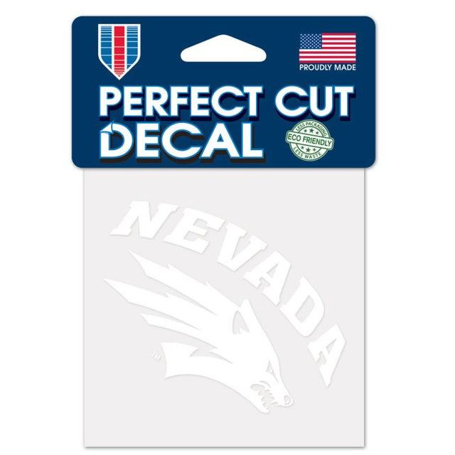 Calcomanía blanca de corte perfecto de Nevada Wolf Pack de 4" x 4"