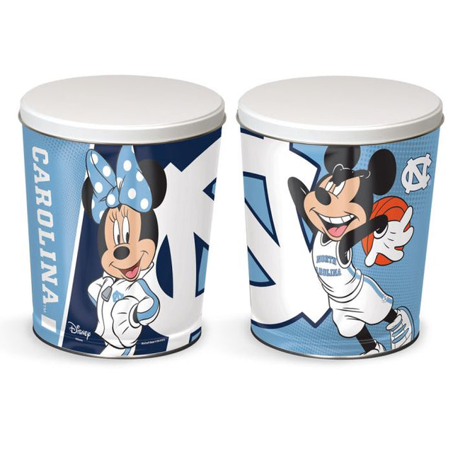 Lata de regalo cónica de 3 galones con diseño de Mickey, Minnie y Mouse de los Tar Heels de Carolina del Norte/Disney