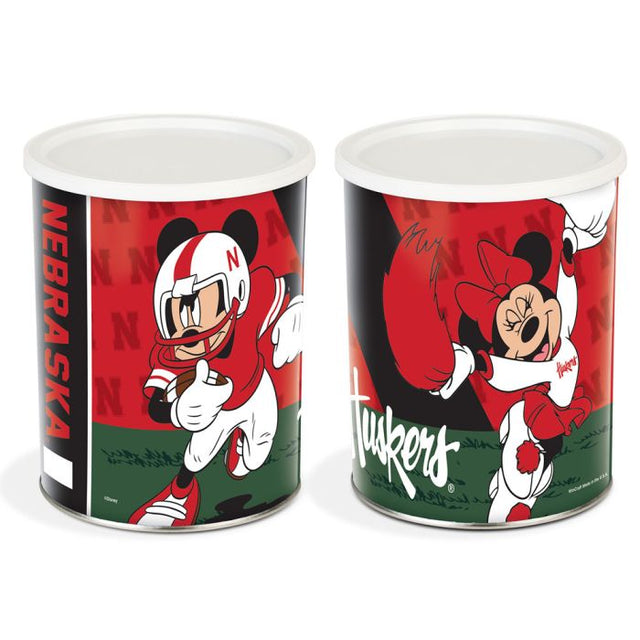 Nebraska Cornhuskers / Disney MICKEY AND MINNIE MOUSE FOOTBALL Gift Tin 1 Gallon