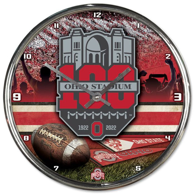 Reloj cromado conmemorativo de los Ohio State Buckeyes del estadio Ohio Stadium, Ohio, 100 años