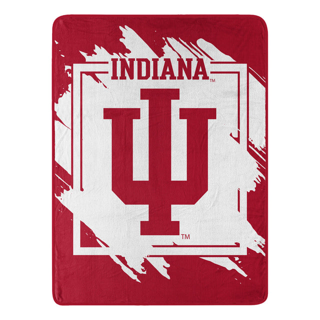 Manta Indiana Hoosiers 46x60 Micro Raschel Diseño dimensional Enrollado