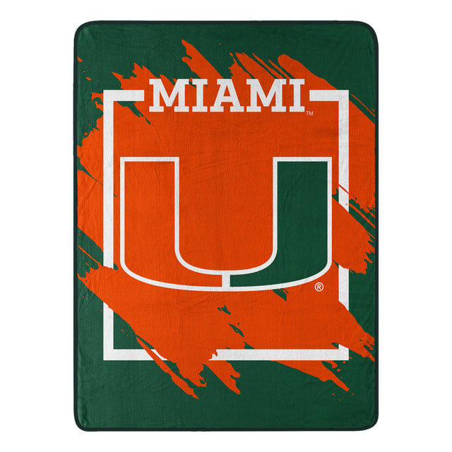 Manta enrollada de diseño dimensional Micro Raschel de 46 x 60 de los Miami Hurricanes