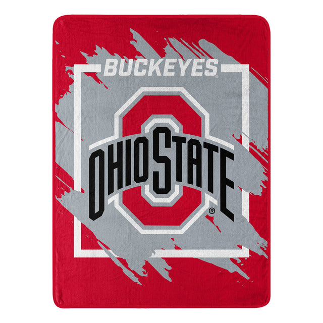 Manta de los Ohio State Buckeyes, diseño micro Raschel dimensional enrollado, 46 ​​x 60