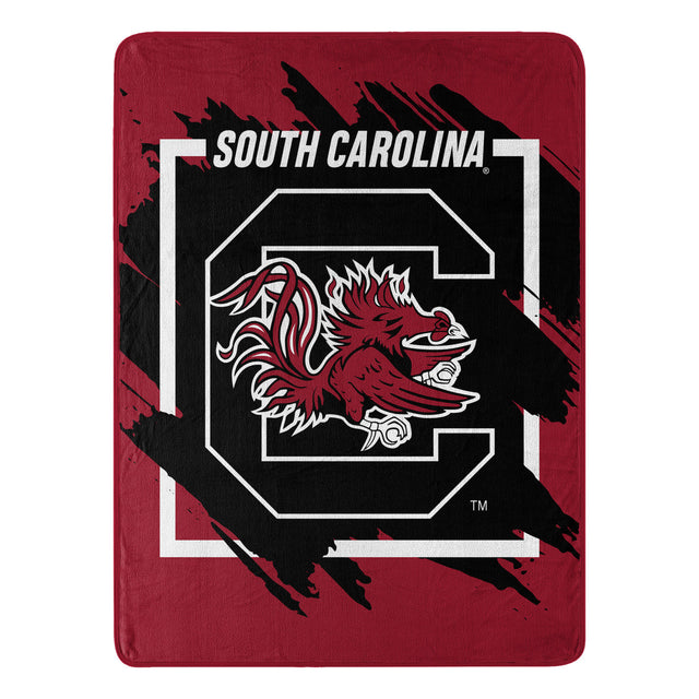 Manta de los South Carolina Gamecocks, diseño dimensional Micro Raschel, 46 x 60, enrollada