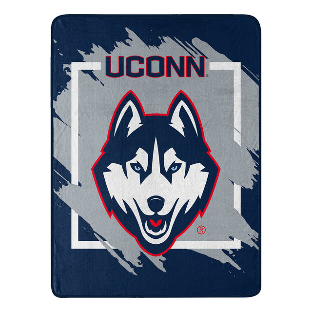 Manta Connecticut Huskies 46x60 Micro Raschel Diseño dimensional Enrollado