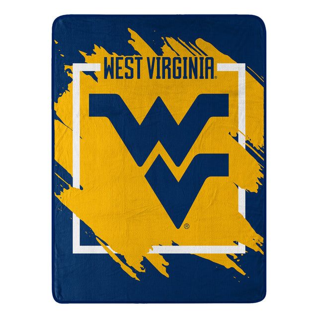 Manta enrollada de diseño dimensional Micro Raschel de West Virginia Mountaineers de 46 x 60