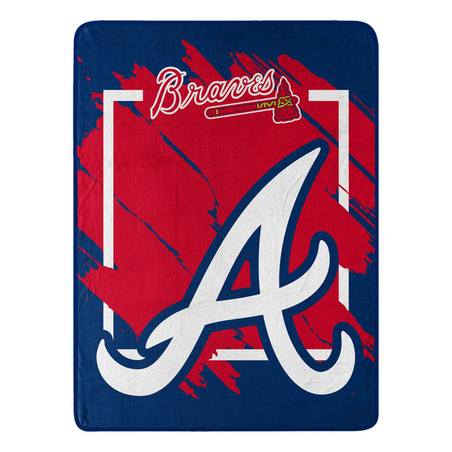 Manta de los Atlanta Braves, diseño micro Raschel, 46 x 60, enrollada, dimensional